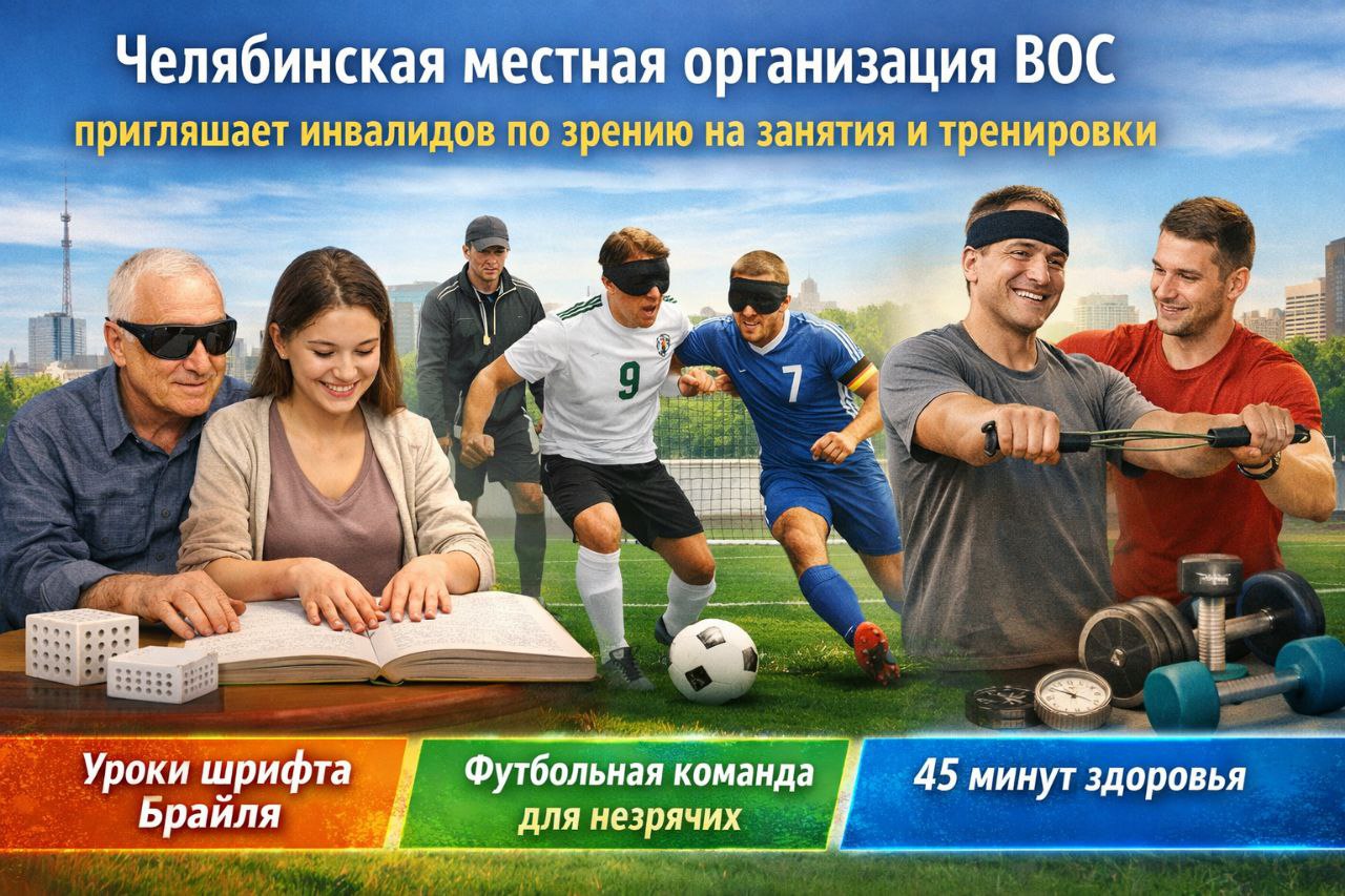 Челябинская местная организация ВОС приглашает инвалидов по зрению на новые занятия и тренировки