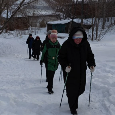 Скандинавская ходьба в Верхнеуфалейской МО ВОС: зимние тренировки продолжаются