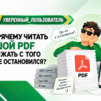 Как незрячему читать большой PDF-файл и продолжать с того места, где остановился?